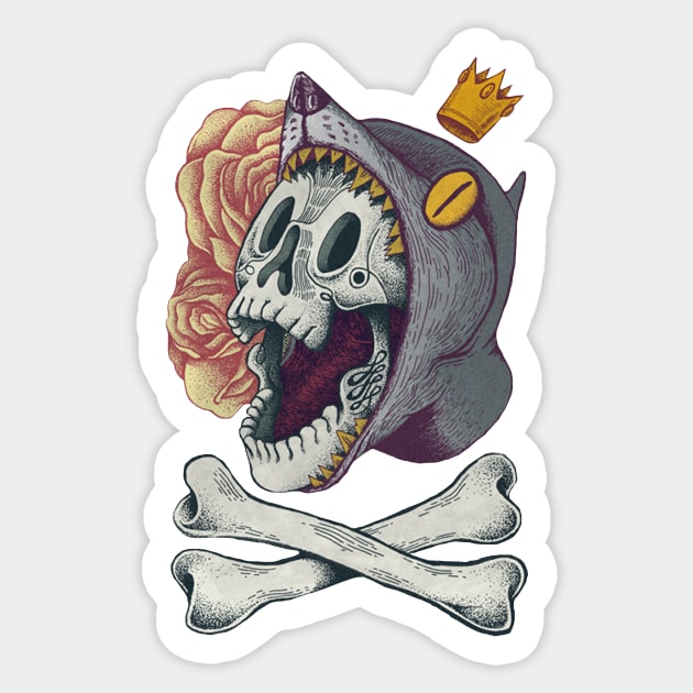 Day of the dead skull Sticker by Reinrab